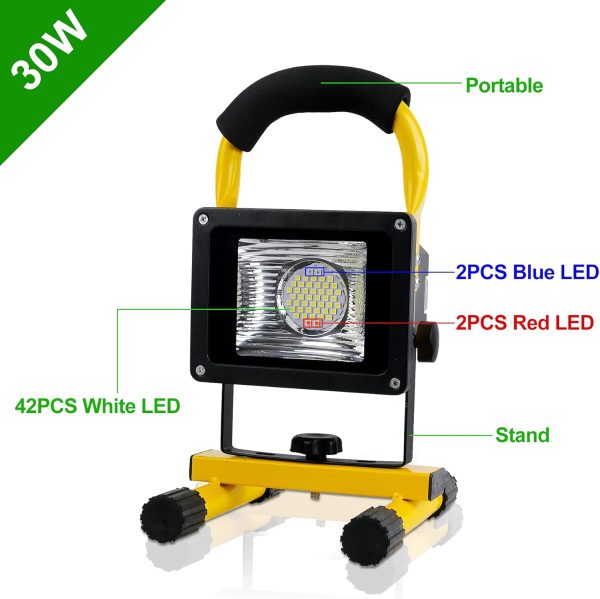 T-SUN Projecteur LED Rechargeable 30W 2500LM – Image 3