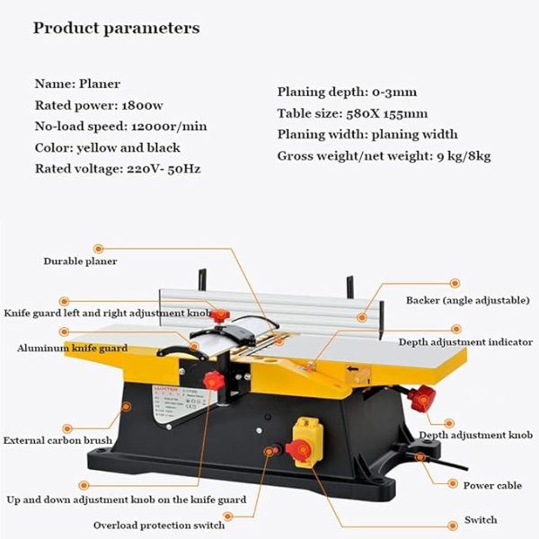 Rabot à Bois électrique 1800 W – Image 3